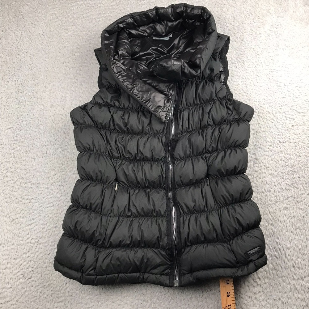 Athleta Downabout Vest Womens L Black Goose Down Insulated Puffer Coat